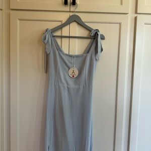 Light Blue Sleeveless Dress with Tie Straps